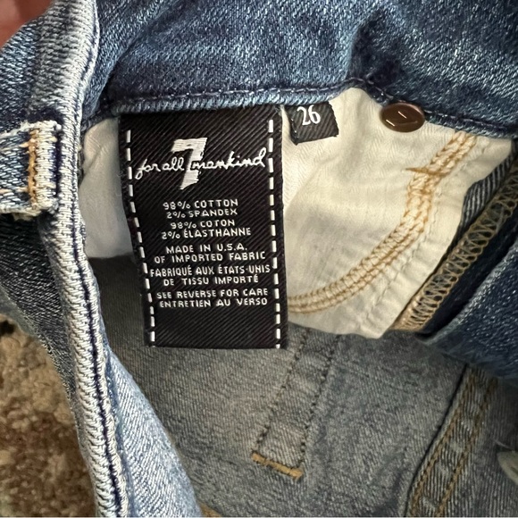 7 for All Mankind Ankle Straight Blue Jeans - Picture 7 of 7